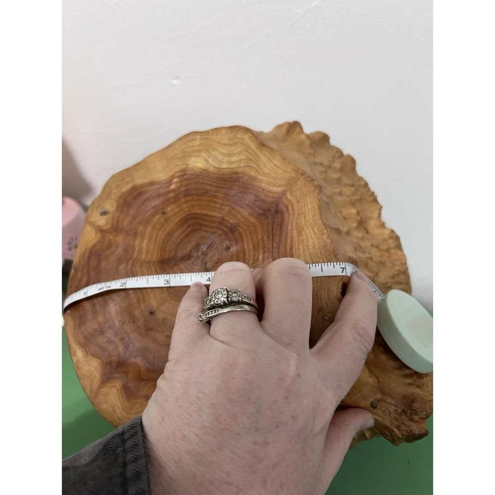 MCM Hand Carved Burl Wood Basket Handle Knobby Unique Boho Cabin Nature VTG‎